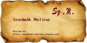 Szedmák Melina névjegykártya